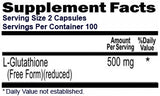 Glutathione Reduced Supplement 500 mg Per Serving 200 Capsules 100 Day Supply