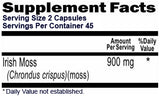 Irish Moss (Sea Moss) 900 mg Per Serving, 90 Capsules of 475 mg for 45 Day Supply