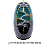Backflow Incense Burner Holder Waterfall Smoke and Incense Cones Gift