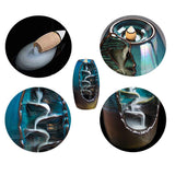Backflow Incense Burner Holder Waterfall Smoke and Incense Cones Gift
